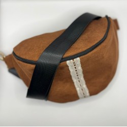 Sac banane suedine  et dentelle