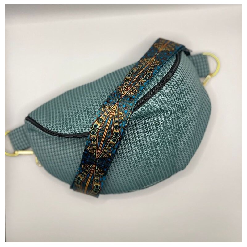 Sac banane tissu vert