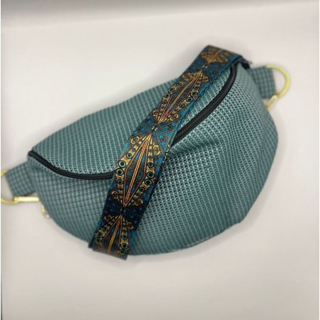Sac banane tissu vert
