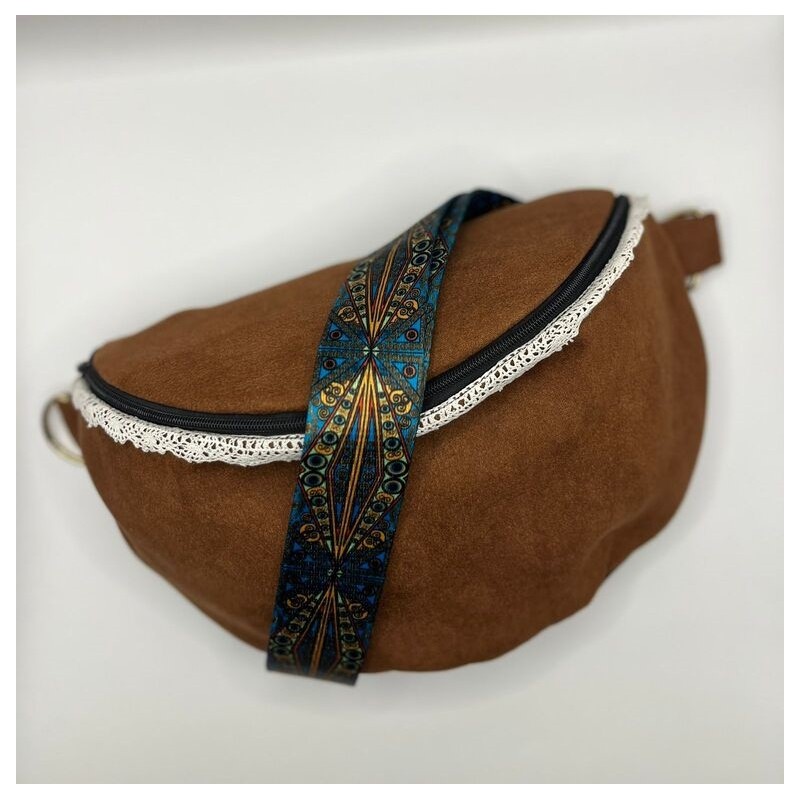 Sac banane suedine et dentelle