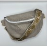 Sac banane tissu beige
