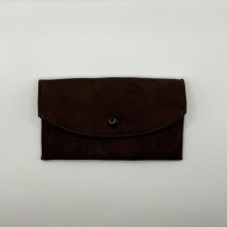 Etui à lunette suédine chocolat