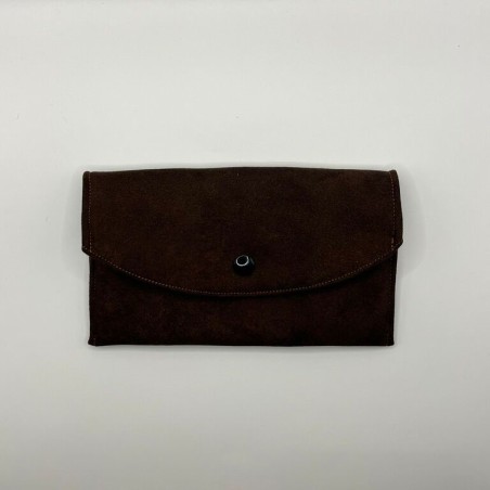 Etui à lunette suédine chocolat