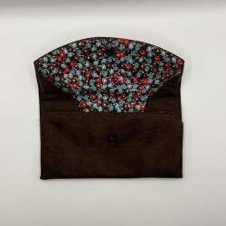 Etui à lunette suédine chocolat