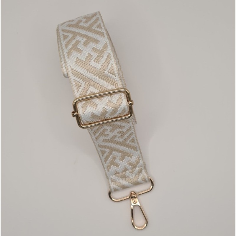 Sangle blanche et beige