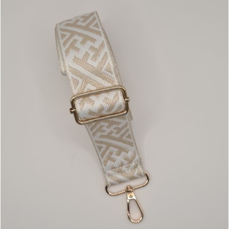 Sangle blanche et beige