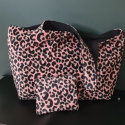 Sac léopard rosé