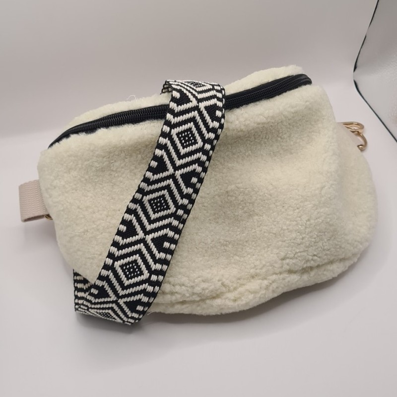 Sac banane sherpa écru