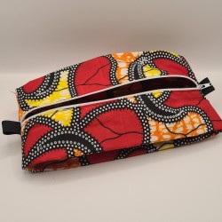 Trousse à soufflet wax rouge et jaune