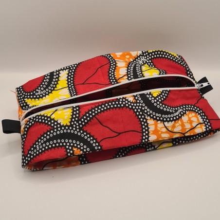 Trousse à soufflet wax rouge et jaune