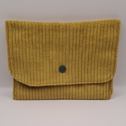 Portefeuille velours jaune