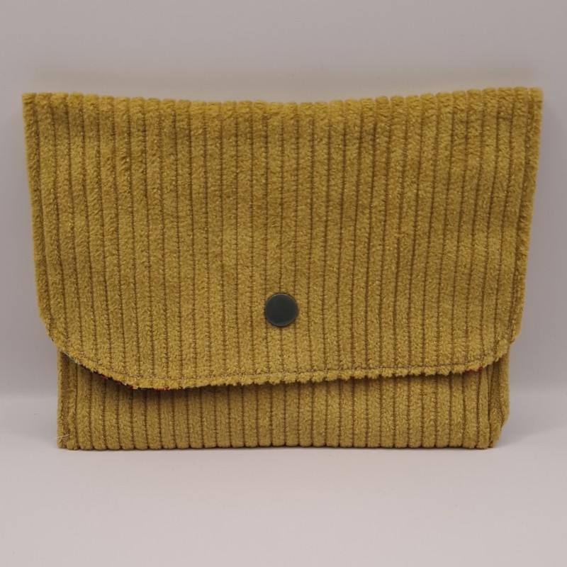 Portefeuille velours jaune