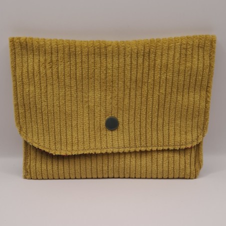 Portefeuille velours jaune
