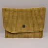 Portefeuille velours jaune