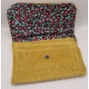 Portefeuille velours jaune