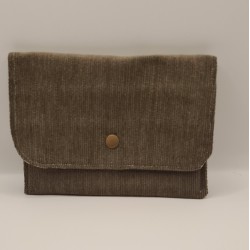 Portefeuille velours marron