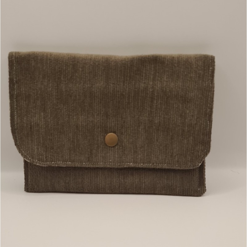 Portefeuille velours marron