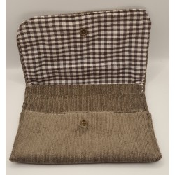 Portefeuille velours marron