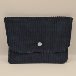 Portefeuille velours marine