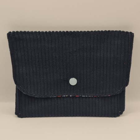 Portefeuille velours marine