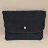 Portefeuille velours marine