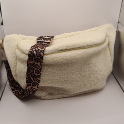 Sac banane XL sherpa blanc